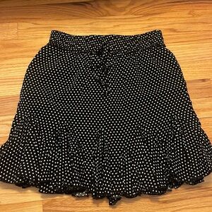 Black and white polka dot flowy skirt